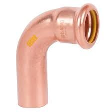 Aquagas 54mm x 54mm 90 Deg Street Bend Copper Press Fitting