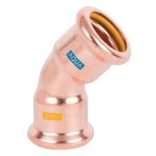 Aquagas 54mm x 54mm 45 Deg Bend Copper Press Fitting
