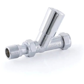 Drayton All Chrome Straight Lockshield Valve (15mm)