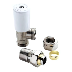 Drayton Angled Lockshield with White Cap (15mm)
