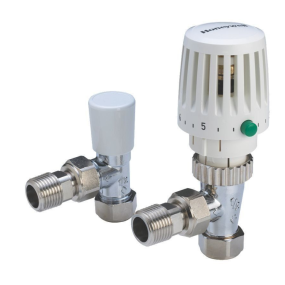Honeywell Home VTL120-10A Valencia 10mm Thermostatic Radiator Valve, Angled Body and Lockshield