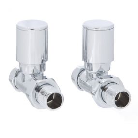 Altecnic Decorative Polished Radiator Valve Modern Straight (15mm x 1/2 Inch BSP) (Pair)