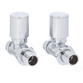 Altecnic 15mm X 1/2” Decorative Polished Radiator Valve Modern Straight ( Pair )