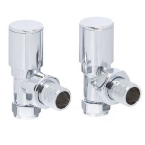 Altecnic Decorative Polished Radiator Valve Modern angled (15mm x 1/2 Inch BSP) (Pair)