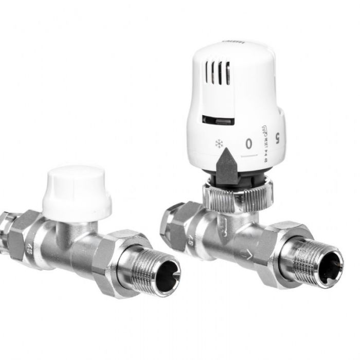 Altecnic Screwed Iron Thermostatic Radiator Valve Straight Twinpack (1/2 Inch M BSP)