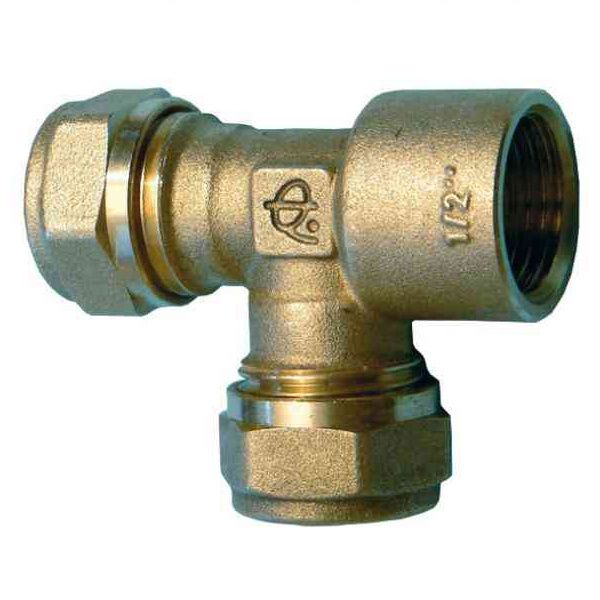 Compression Female End Tee (15mm x 1/2 Inch x 15mm)