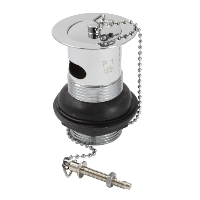 Embrass Peerless Stainless Steel Slotted Basin Waste with Chrome Plug (1.1/4 Inch BSP)