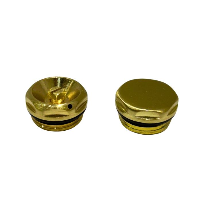 LeoNova Vent and Plug Set (24mm Cap) (1/2 Inch BSP) (Brushed Brass)