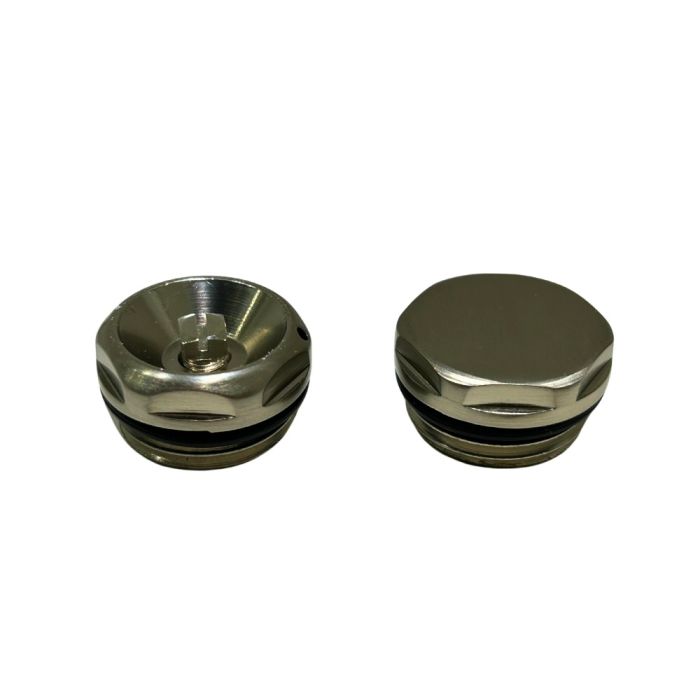 LeoNova Vent and Plug Set (24mm Cap) (1/2 Inch BSP) (Brushed Nickel)