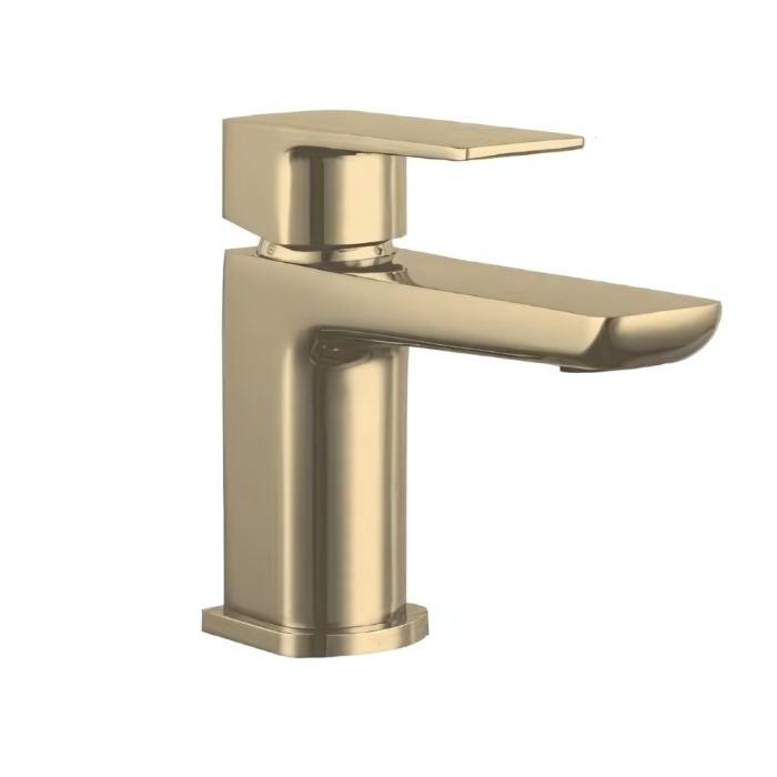 Fresssh Firth Mini Mono Basin Mixer Tap with free Clicker Waste (Brushed Brass)