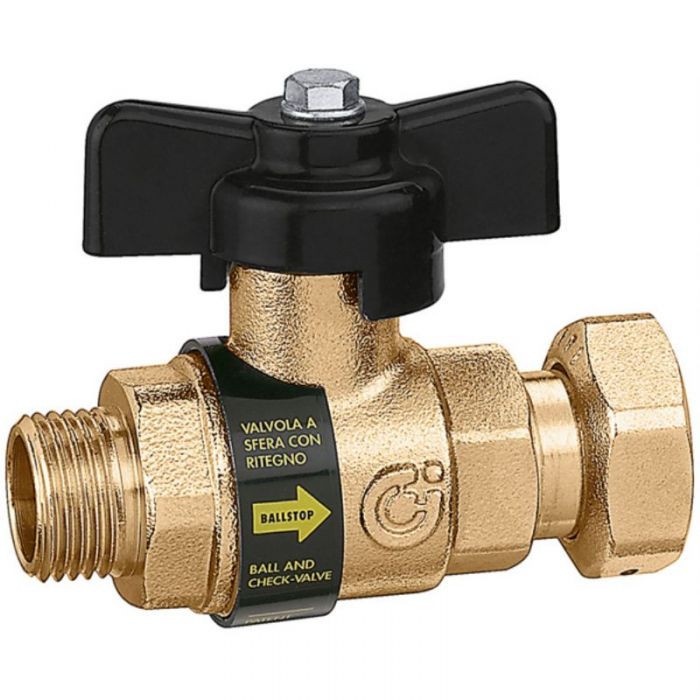 Altecnic Ballstop Ball Valve and Check Valve (3/4 Inch M x F Swivel Inch BSP)