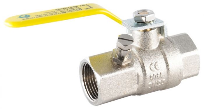 Tesla 3/4 Inch Lever Ball Valve and Test Point Ball Valve FXF Yellow Handle