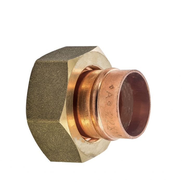 Copper Solder Ring Fitting - Straight Union Adaptor 22mm x 1