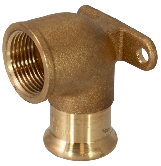 Pegasus Press Fit M Profile Female Iron Wall Plate Elbow WRAS (15mm x 1/2 Inch BSP)