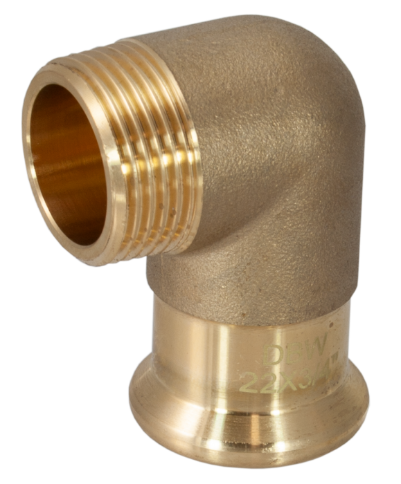 Pegasus Press Fit M Profile Male Iron Elbow WRAS (15mm x 1/2 Inch BSP)