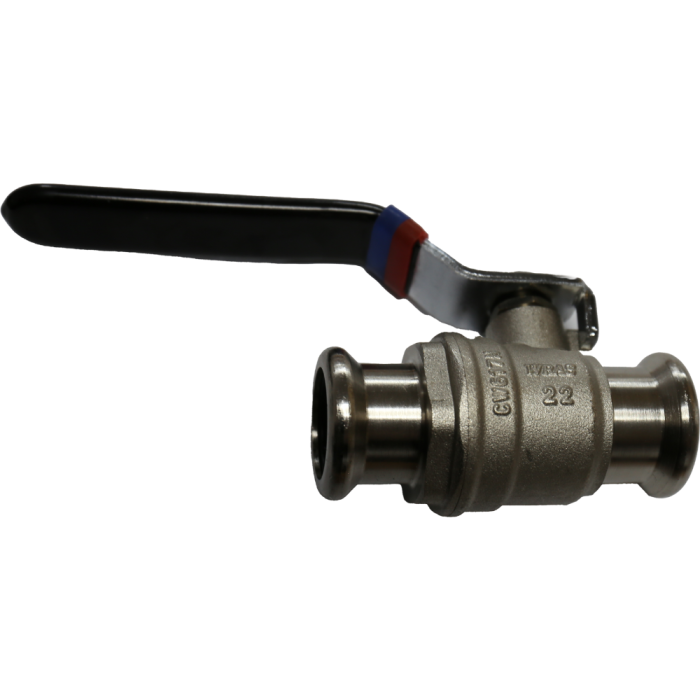 Press Fit M Profile Lever Ball Valve with Black Handle WRAS CxC (22mm)