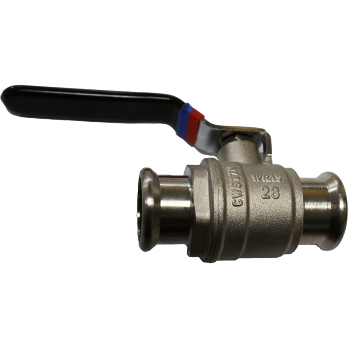 Press Fit M Profile Lever Ball Valve with Black Handle WRAS CxC (28mm)
