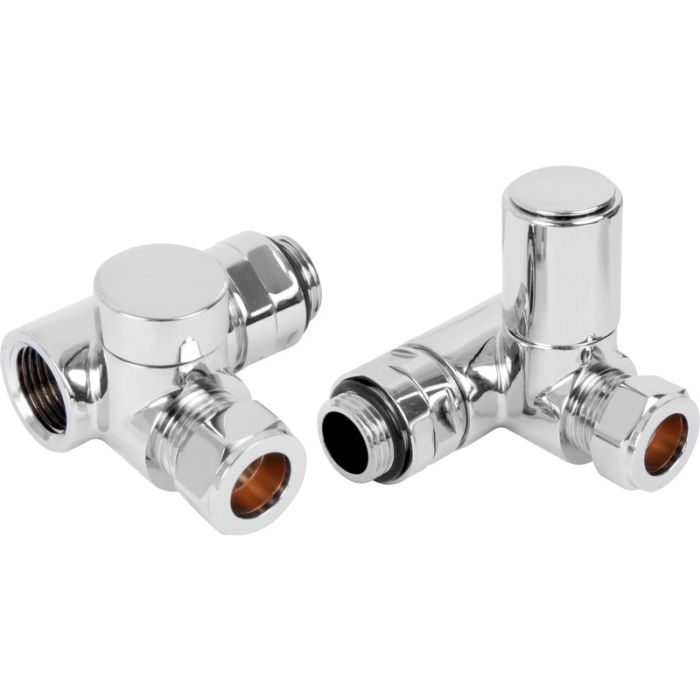 LeoNova Round Corner Manual Dual Fuel Radiator Valves (Chrome)