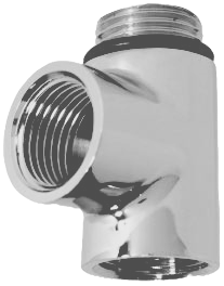 LeoNova Tee Piece for Radiator Valves Heating Element (Chrome)