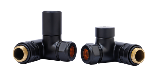 LeoNova Round Corner Manual Dual Fuel Radiator Valves (Black)
