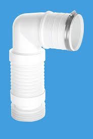 McAlpine Short 90 Back to Wall Flexible Pan Connector 110mm