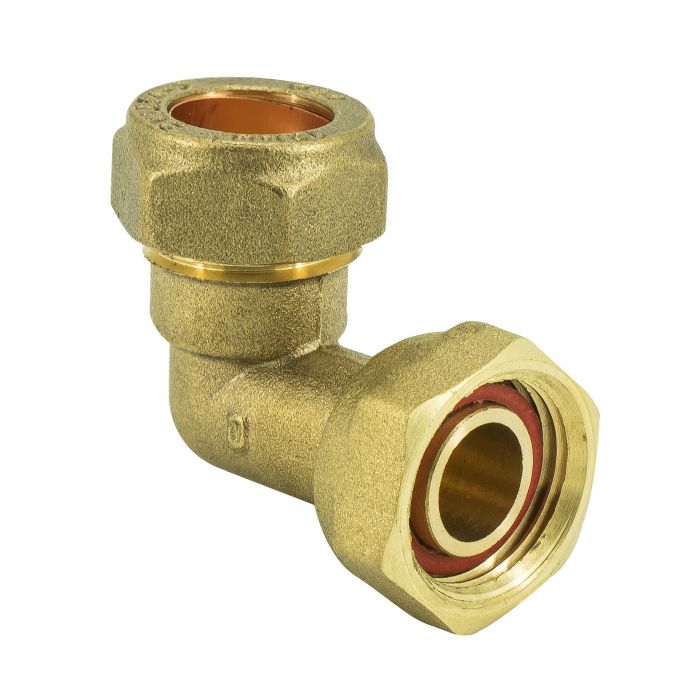Compression Female End Bent Tap Connector (15mm x 1/2 Inch)
