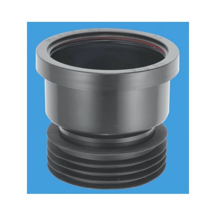 McAlpine DC1-BL Black 110mm Drain Connector With 'O' Seal Socket To Fit 110mm Pipe 