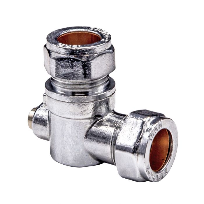 Light Pattern Chrome ANGLED Isolating Valve 15mm