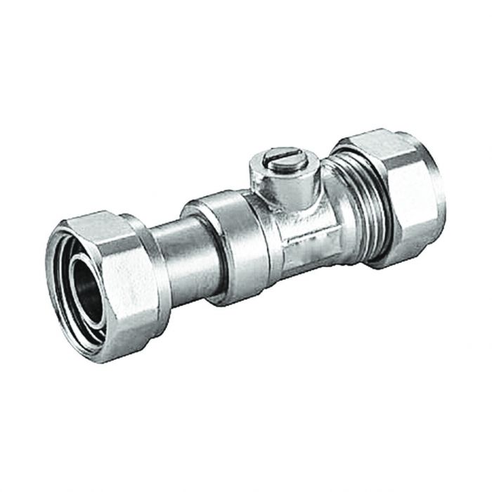 Chrome Plated Straight Service Valve 15mm x 1/2