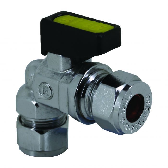 Bent C + C Mini Ball Valve Chrome - 10mm