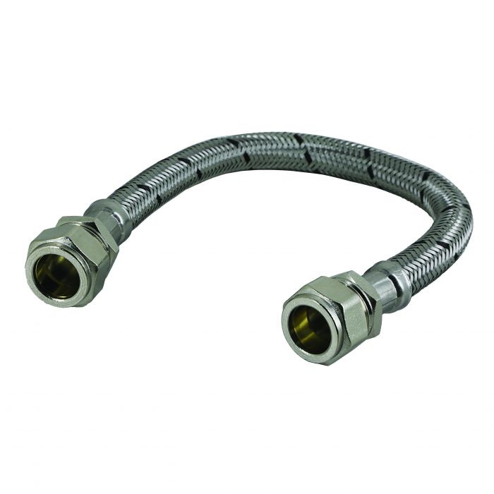Flexible Tap Connector 22mm x 22mm x 300mm Long (WRAS Approved)