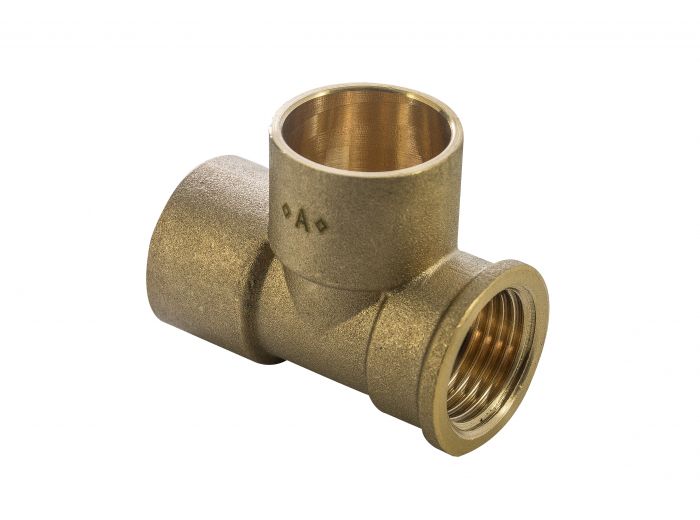 End Feed Female Iron Adapting Tee (22mm x 3/4 Inch x 22mm)