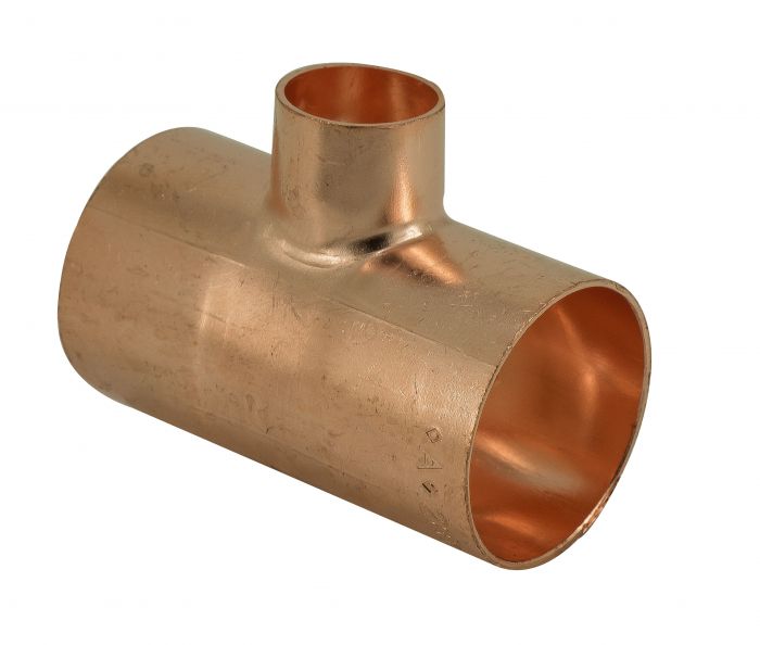 Copper End Feed Reduced Tee 42mm X 42mm X 28mm