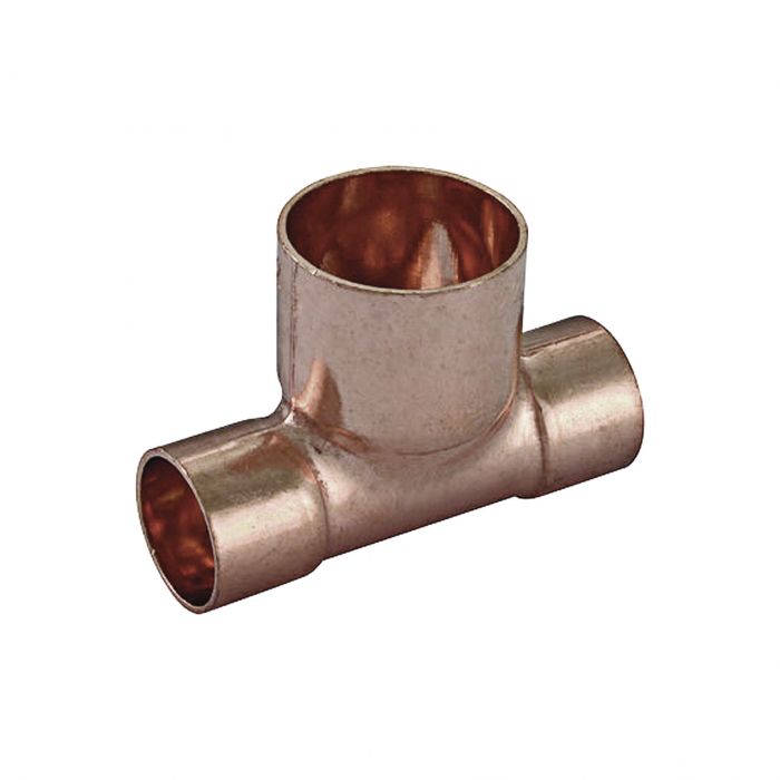 Copper End Feed Reduced Tee 15mm x 15mm x 22mm