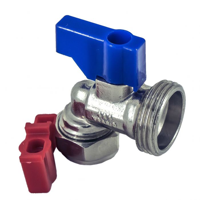 Chrome Plated Brass Angled Washing Machine Tap (15mm x 3/4 Inch)