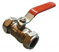 Red Lever Economy Ball Valve 28mm