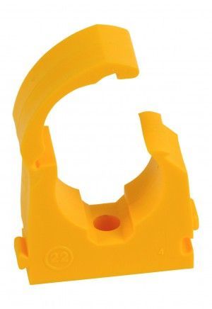 Talon YELLOW Single Hinge Pipe Clip 22mm (Bag Of 100)