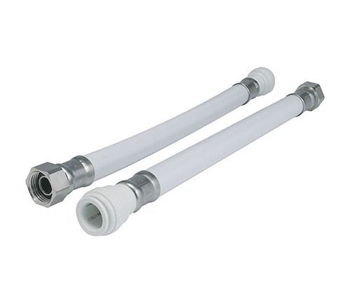 JG Speedfit White Flexible Tap Connector (Straight) (15mm Speedfit x 3/4 Inch BSP Union Nut x 300mm)