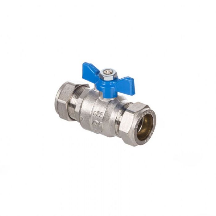 Altecnic Butterfly Ball Valve (Blue Handle) (15mm Compression)