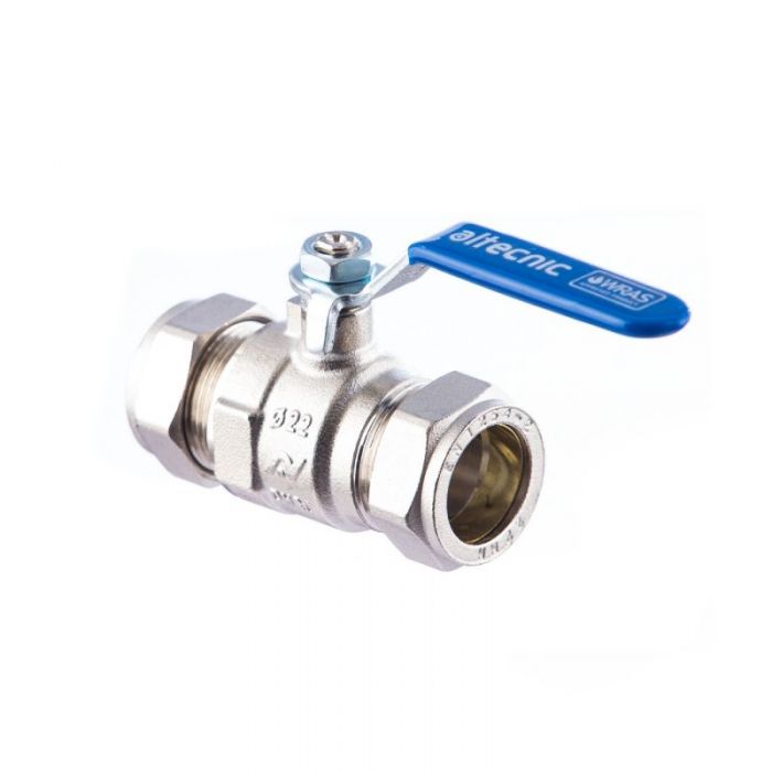 Altecnic 42mm Compression Intaball Lever Ball Valve Blue Handle