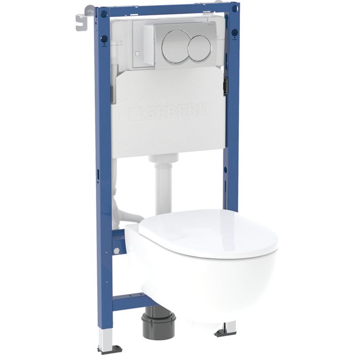 Geberit Alpha Complete Concealed Cistern DuoFix Wall-Hung Pack (1120mm) (Round Flush Plate)
