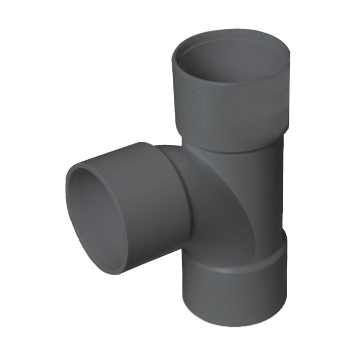 FloPlast Solvent Weld 87.5 Deg Swept Tee (50mm) (Grey)