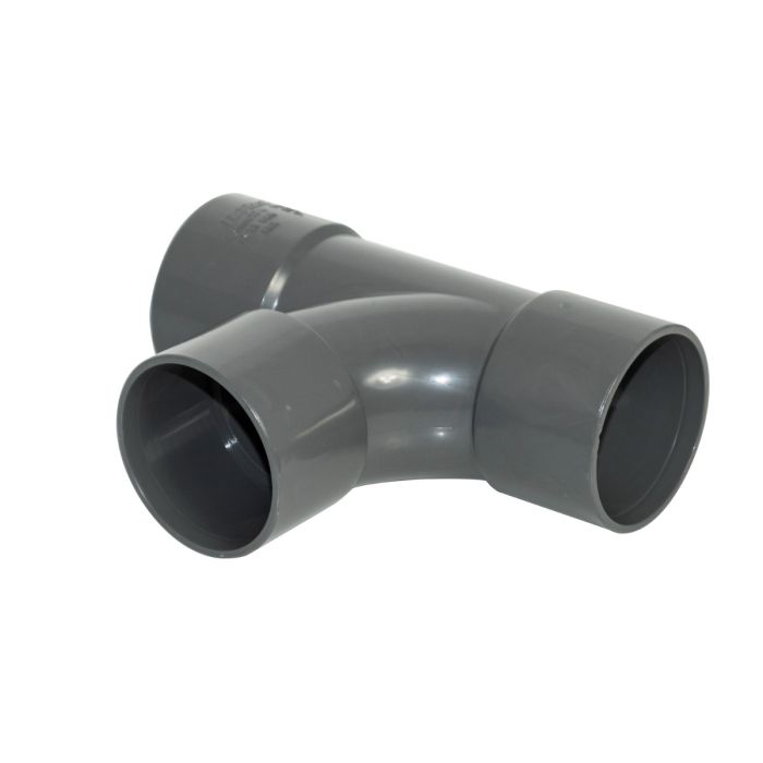 FloPlast Solvent Weld 87.5 Deg Swept Tee (40mm) (Anthracite Grey)