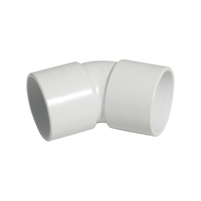 FloPlast Solvent Weld 45 Deg Obtuse Bend (50mm) (White)