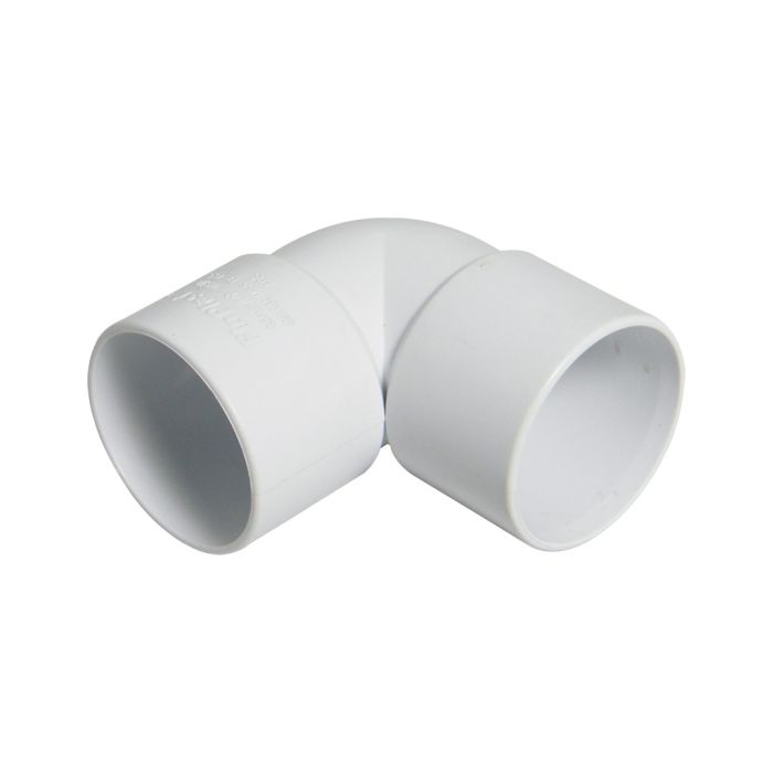 FloPlast Solvent Weld 90 Deg Knuckle Bend (40mm) (White)
