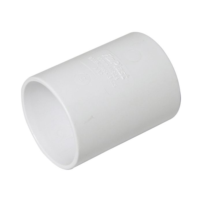 FloPlast Solvent Weld Straight Coupling (50mm) (White)