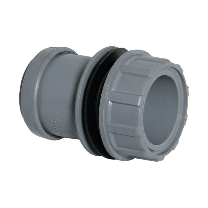 FloPlast Tank Connector for Push Fit Waste Pipe (32mm) (Grey)