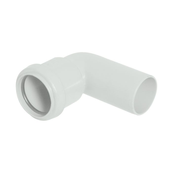 FloPlast 90 Degree Conversion Bend for Push Fit Waste Pipe (40mm) (White)