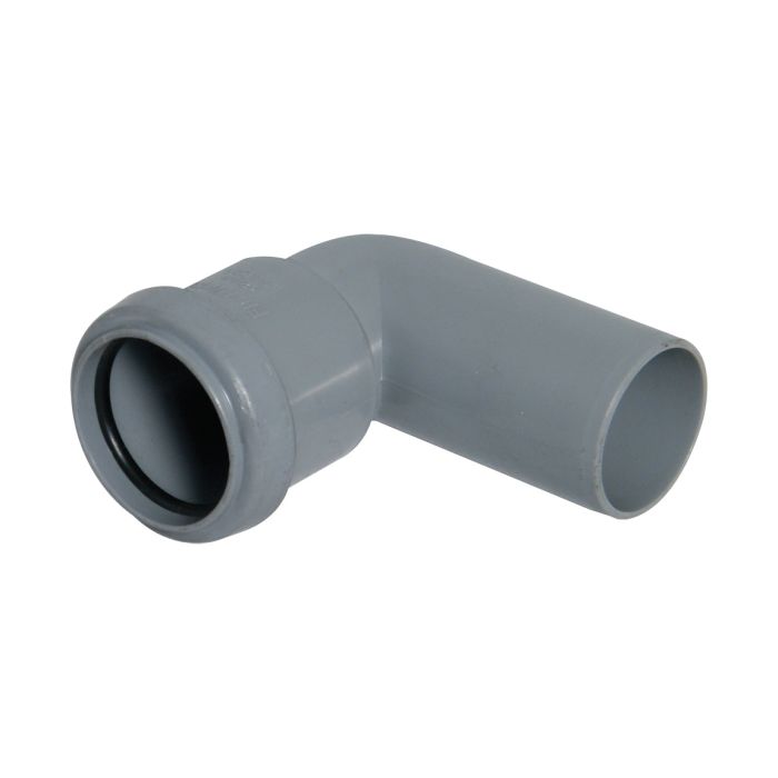 FloPlast 90 Degree Conversion Bend for Push Fit Waste Pipe (40mm) (Grey)