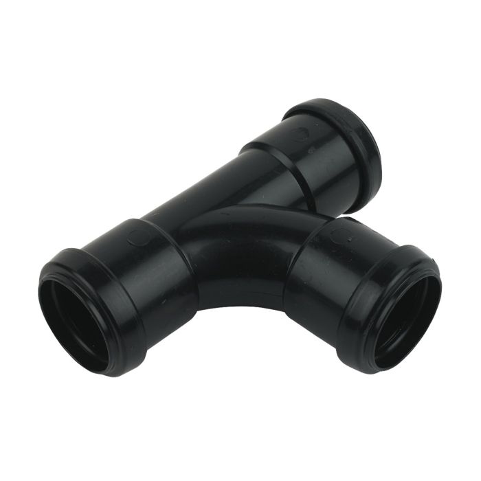 FloPlast 87.5 Degree Swept Tee for Push Fit Waste Pipe (32mm) (Black)